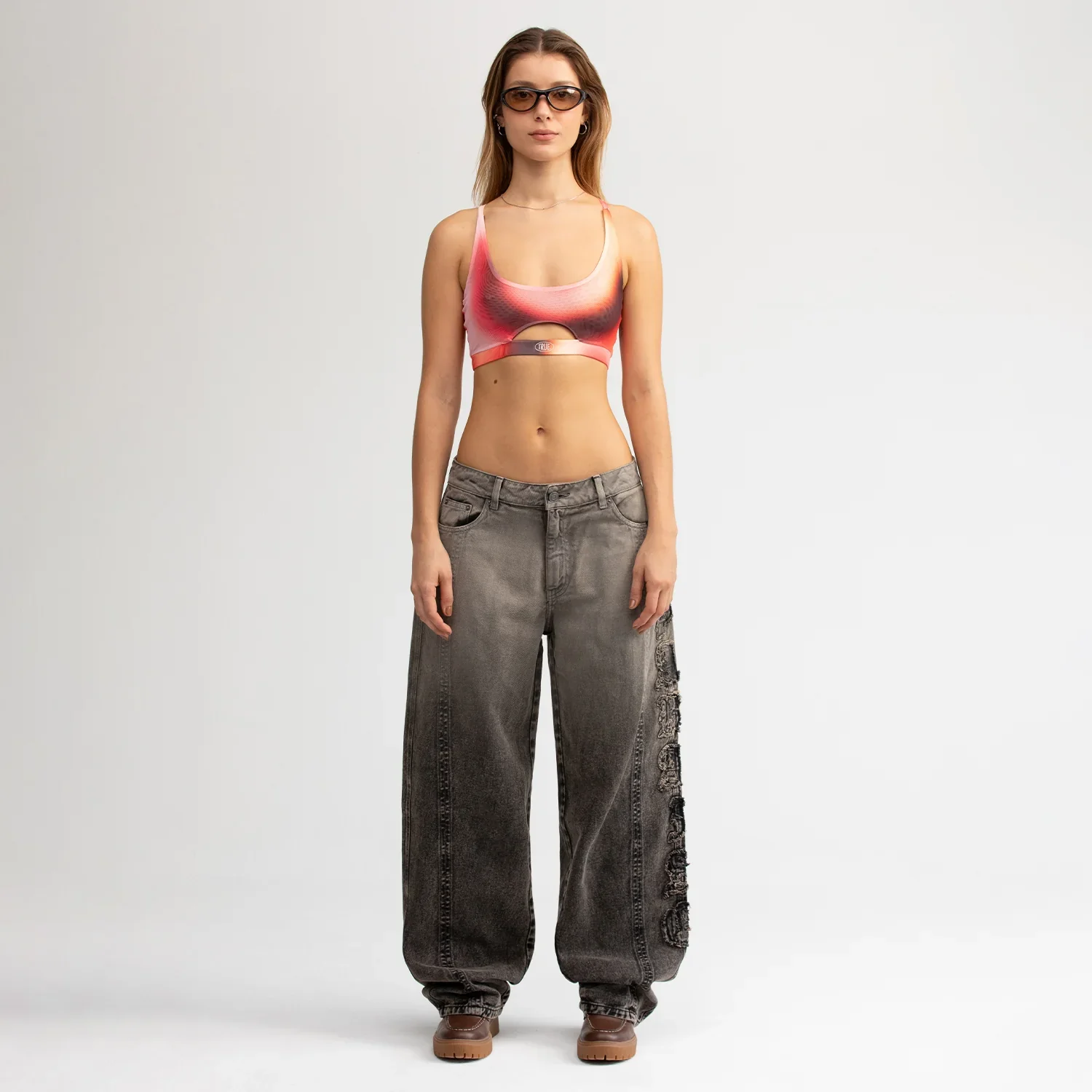 Pantalon Barrel Denim Washed Mujer