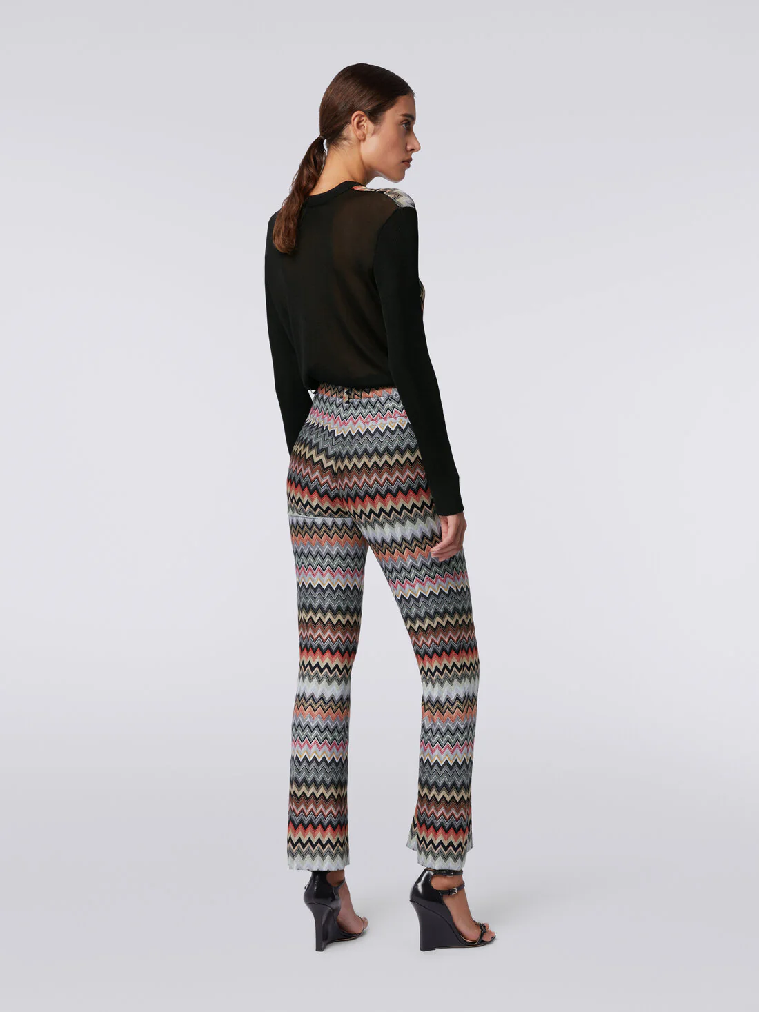 Pantalon Cropped De Algodón Y Viscosa Zigzag - Image 3