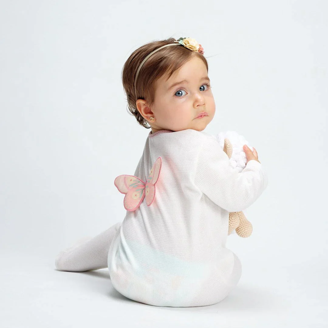 Pijama Floral Mariposa Crudo - Image 3