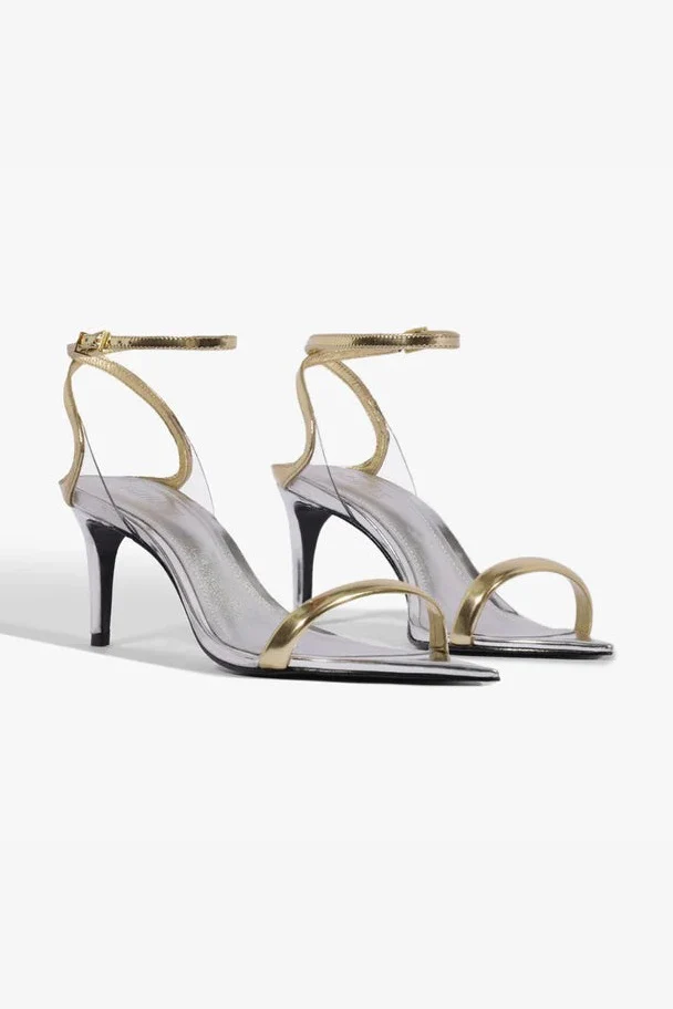 Sandalia Skye Leaf Mid De Piel Plateada - Image 2