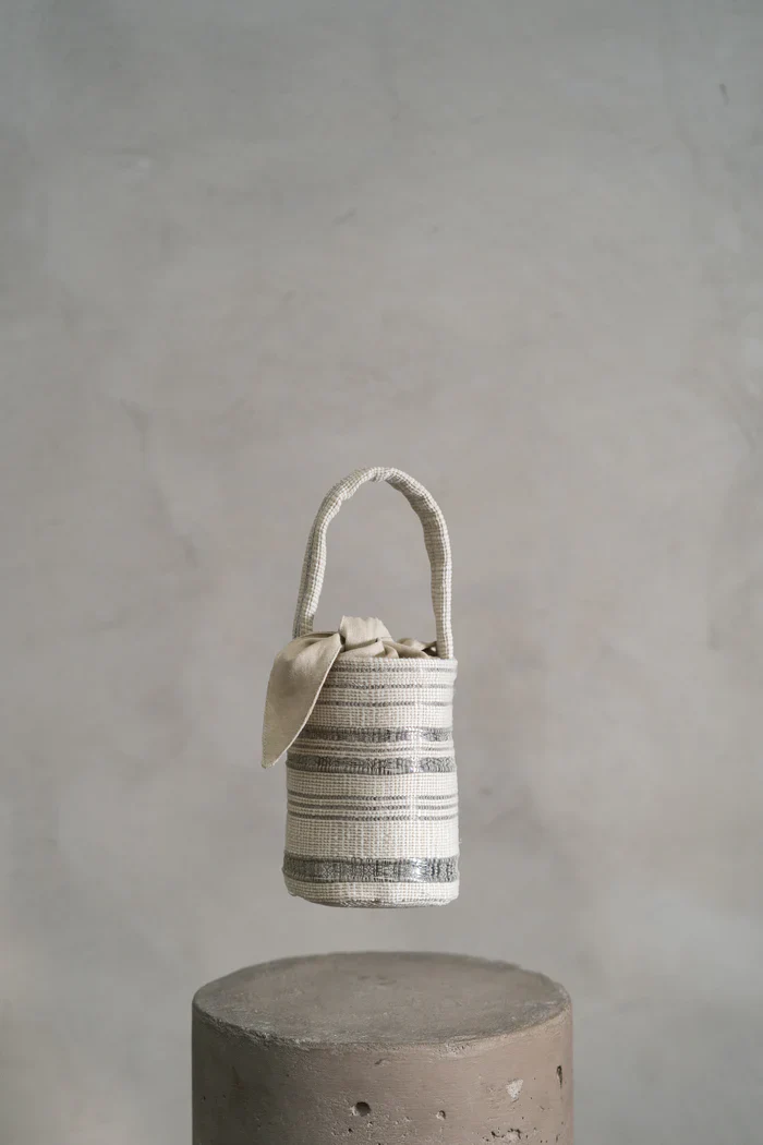 Silver Mini Bucket Bag