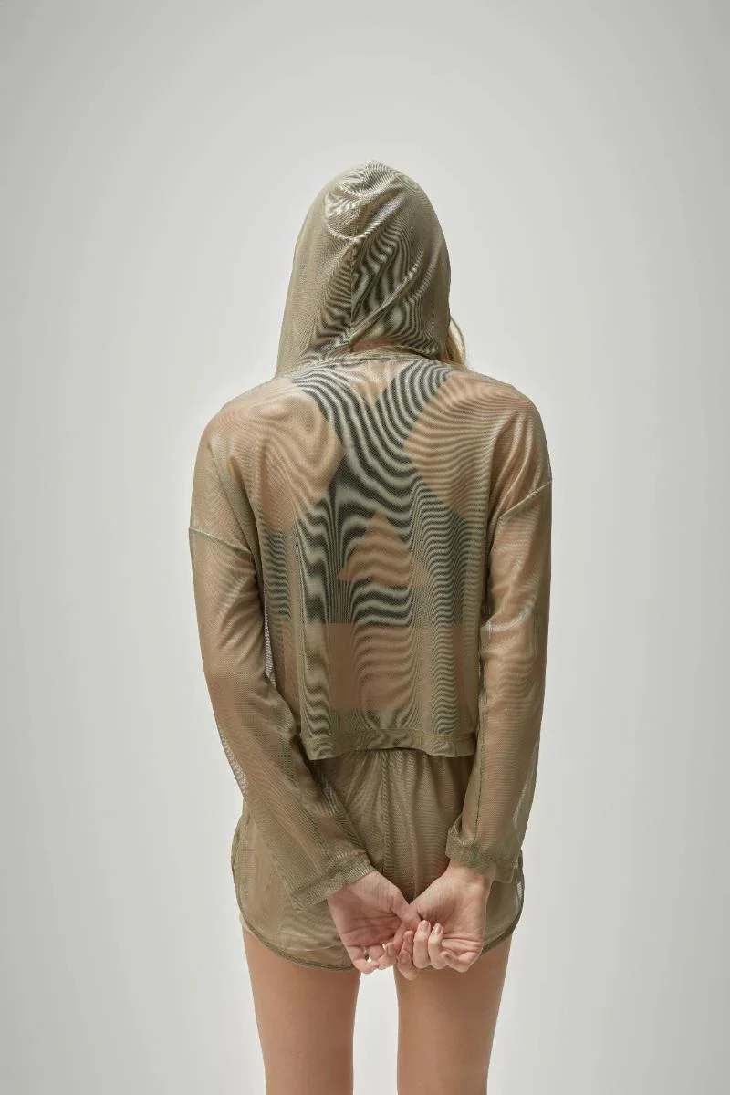 Hoodie con Capucha en Malla Translucida - Image 4