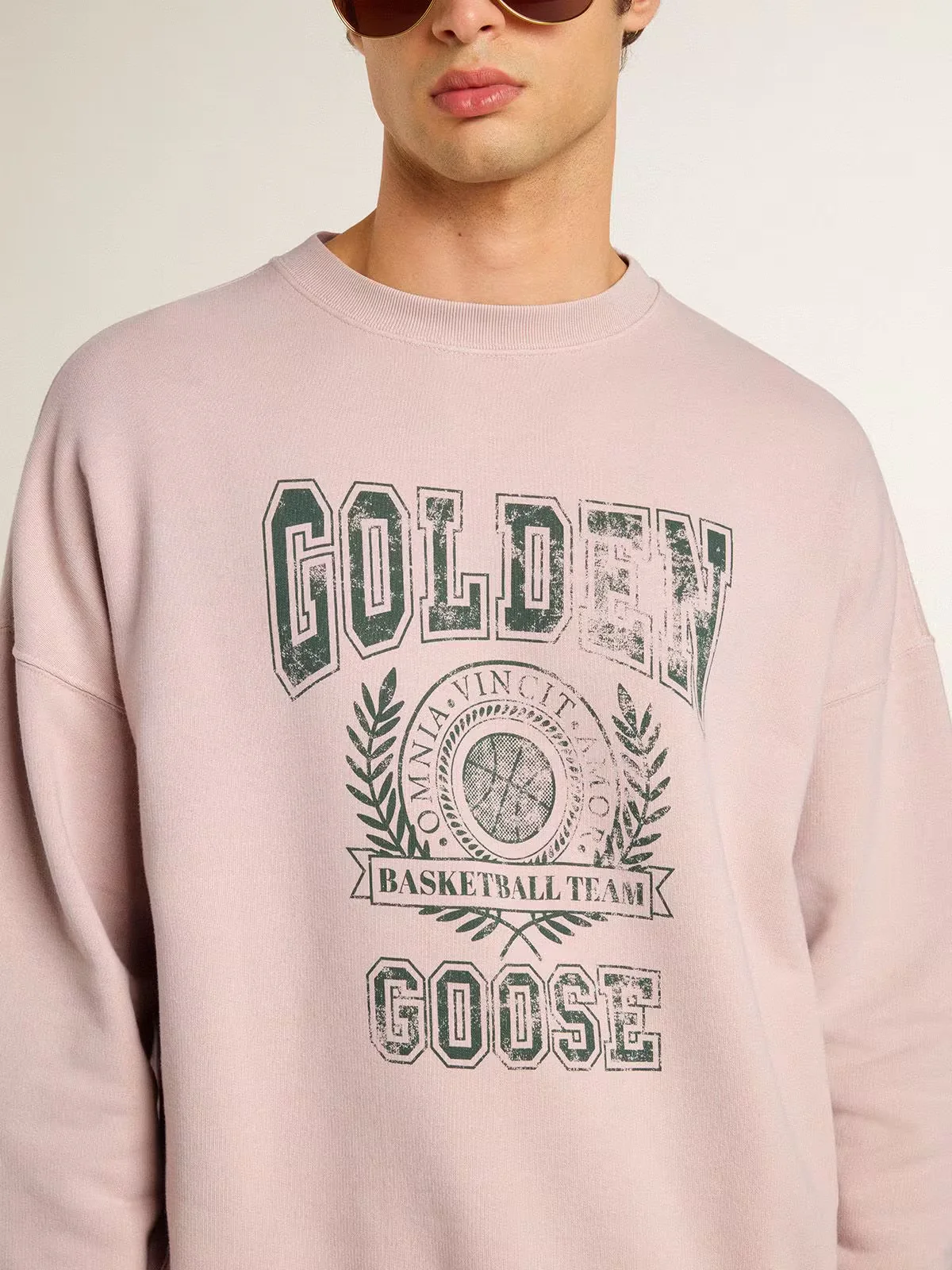 Jersey Crew Neck Vintage College Print