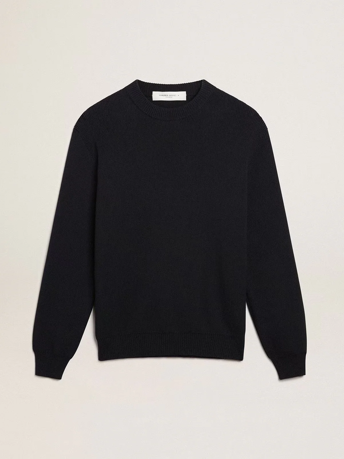 Sweater Golden Knit Crew Neck With Logoyarn