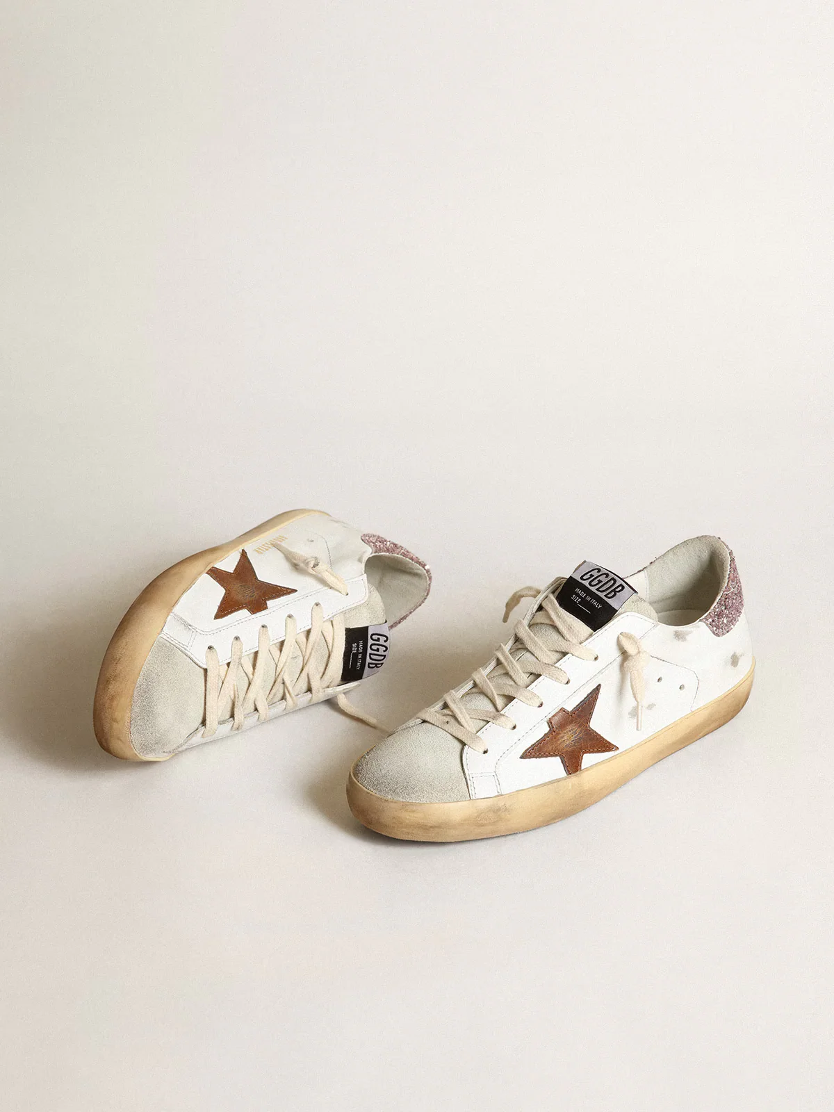 Tenis Golden Goose Super Star Leather Vintage Leath Star Glitter Heel Mujer - Image 3