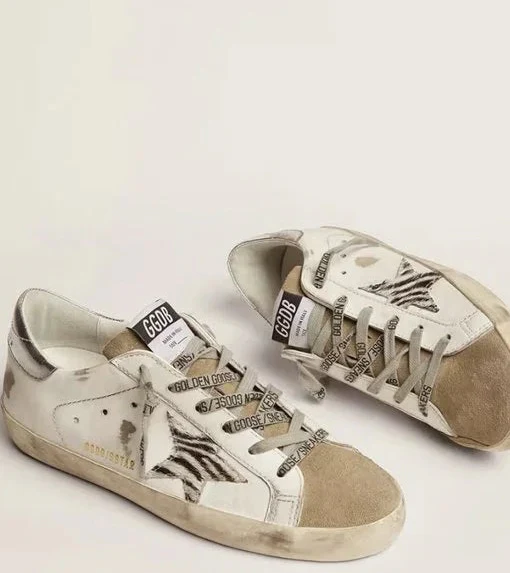 Tenis Golden Goose Super Star Leather Zebra Horsy Mujer - Image 2