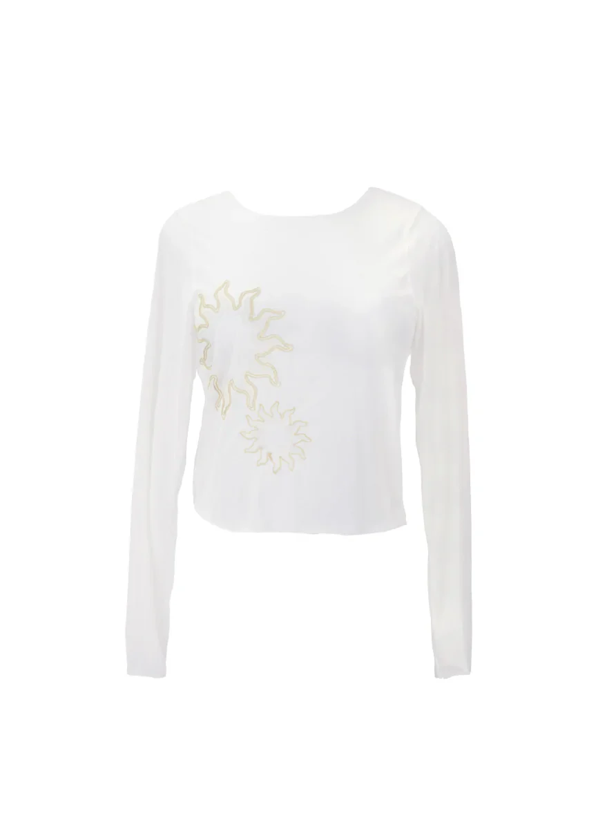 Sweater Mesh Carlota Solid Crystal Shore - Image 4