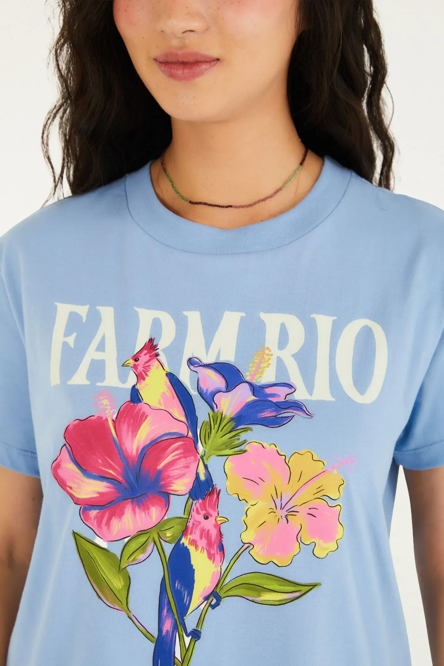 T-Shirt Fit Flores Passarinho Farm Rio - Image 2