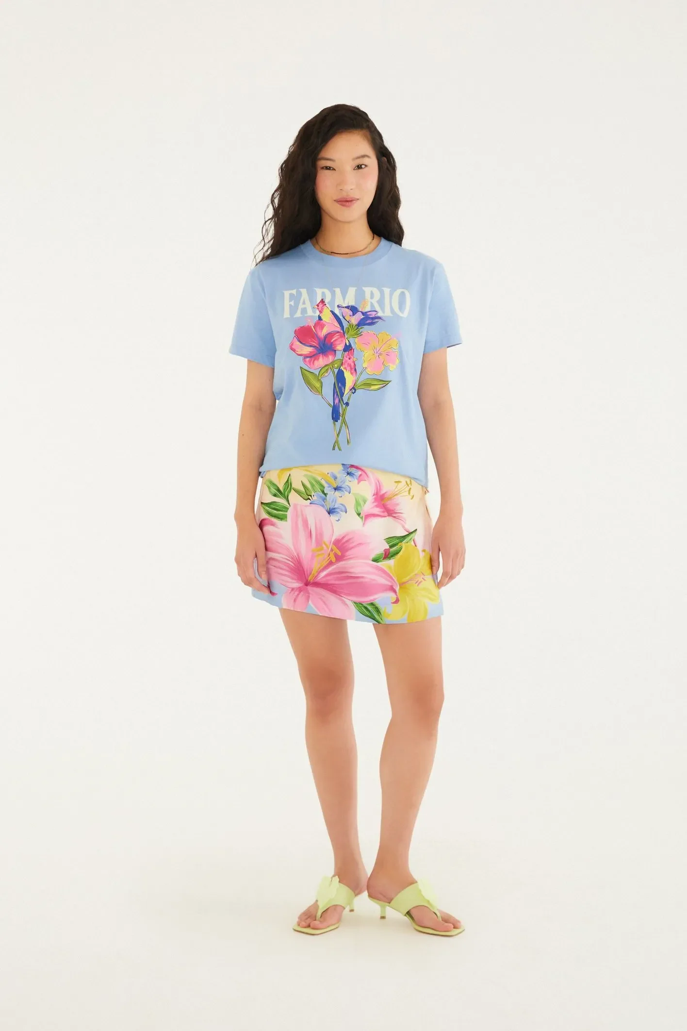 T-Shirt Fit Flores Passarinho Farm Rio - Image 3