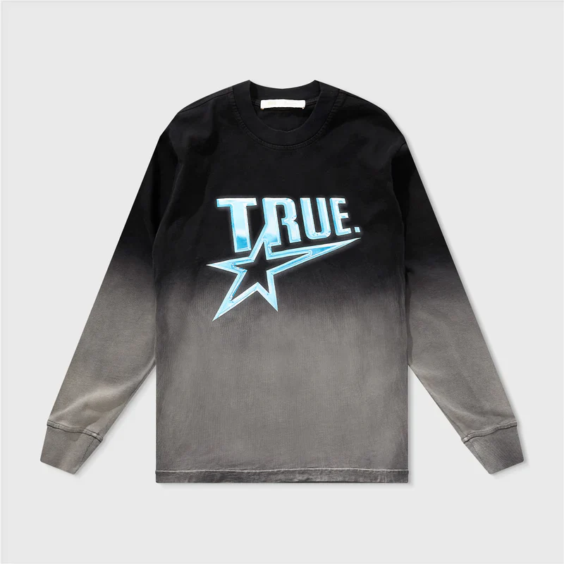 T-Shirt Manga Larga Cromada Negro/Blanco - Image 6
