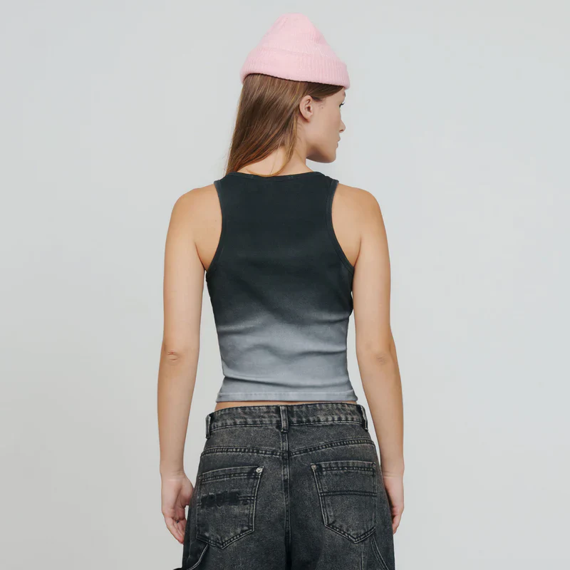 Tank Top Con Diamantes De Imitación Degradados Negra - Image 3