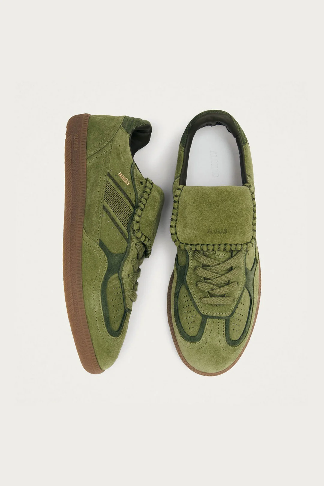 Tenis Alohas De Mujer Tb.490 Club Suede Green Leather - Image 3