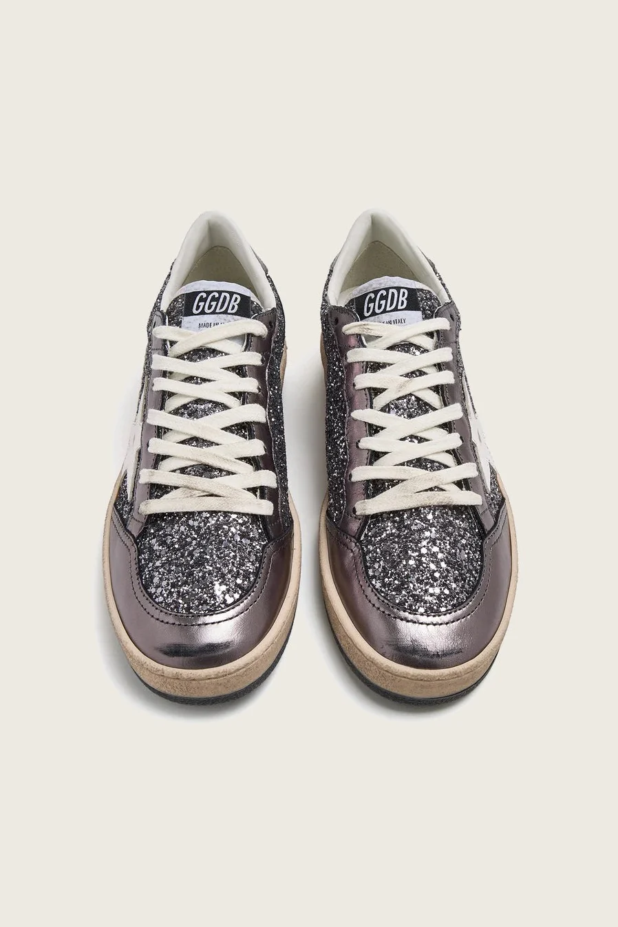 Tenis Golden Goose Ballstar Glitter Heel Leather Star Mujer - Image 4