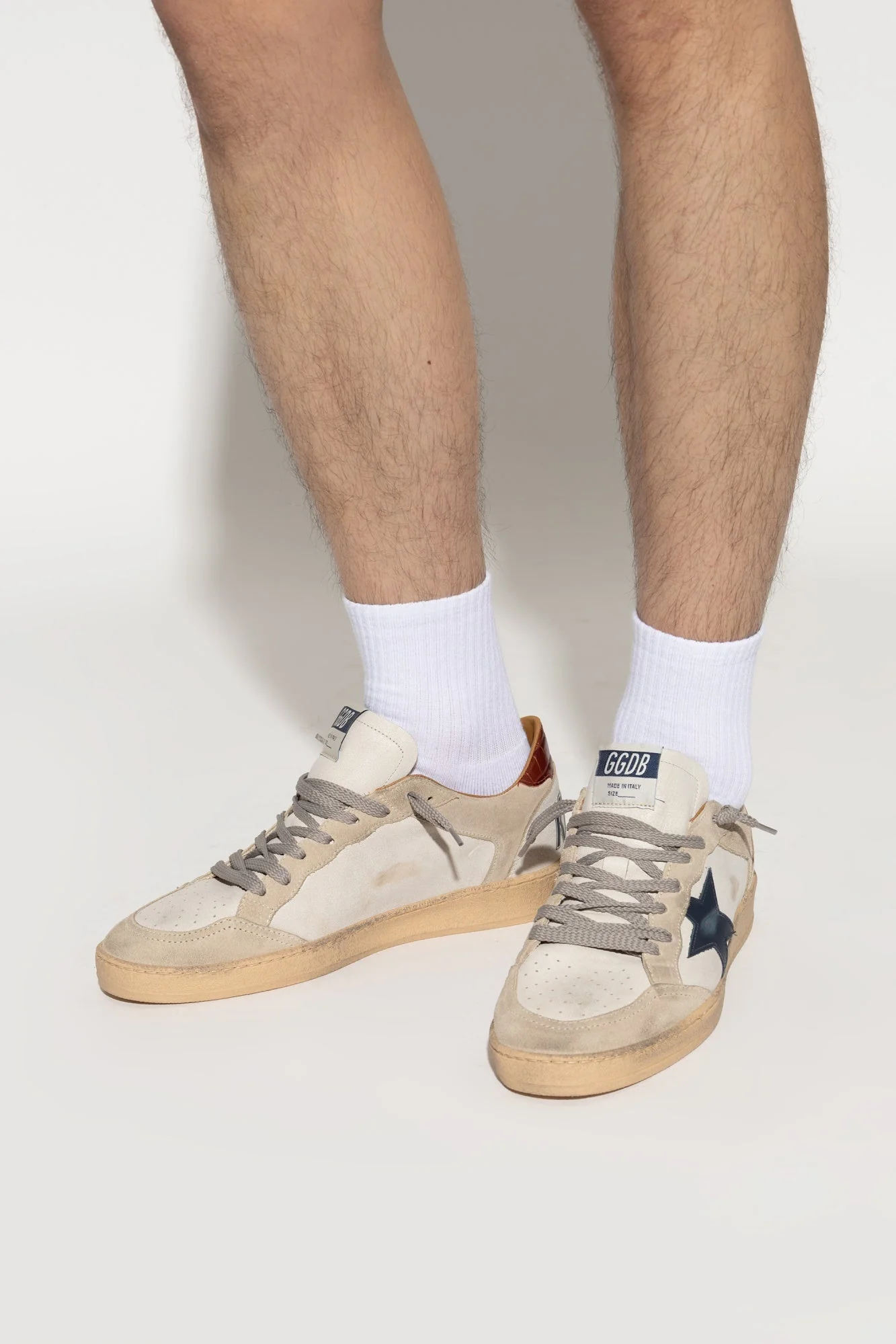 Tenis Golden Goose Ballstar Leather Suede Printed Leather Heel Hombre - Image 4