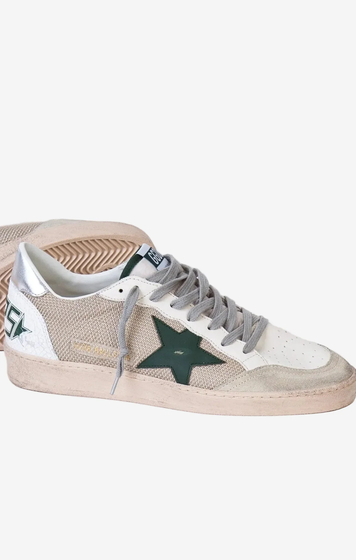 Tenis Golden Goose Ballstar Net Leather Star Nylon Heel Crack Spur Hombre - Image 3