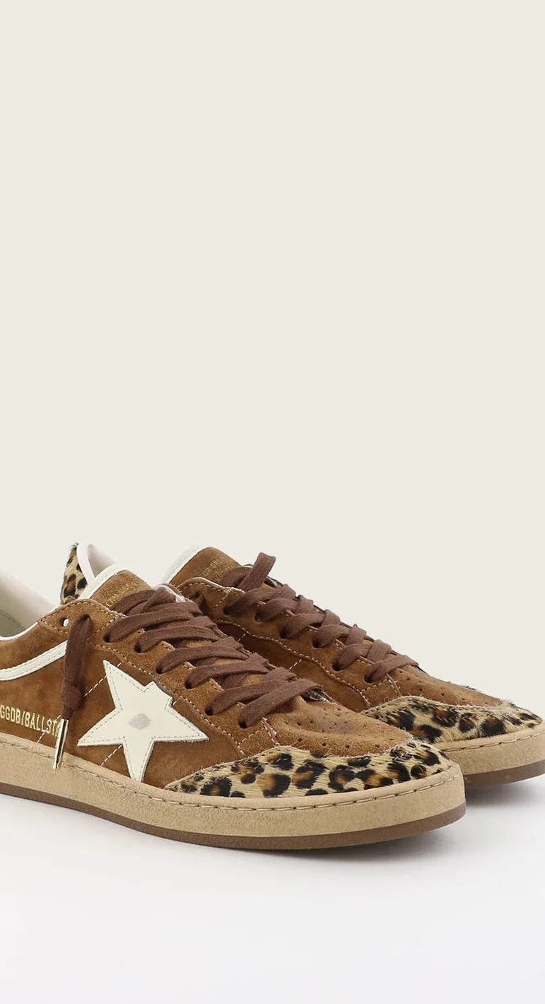 Tenis Golden Goose Ballstar Suede  Horsy Toe And Heel Glitter Star Mujer - Image 2