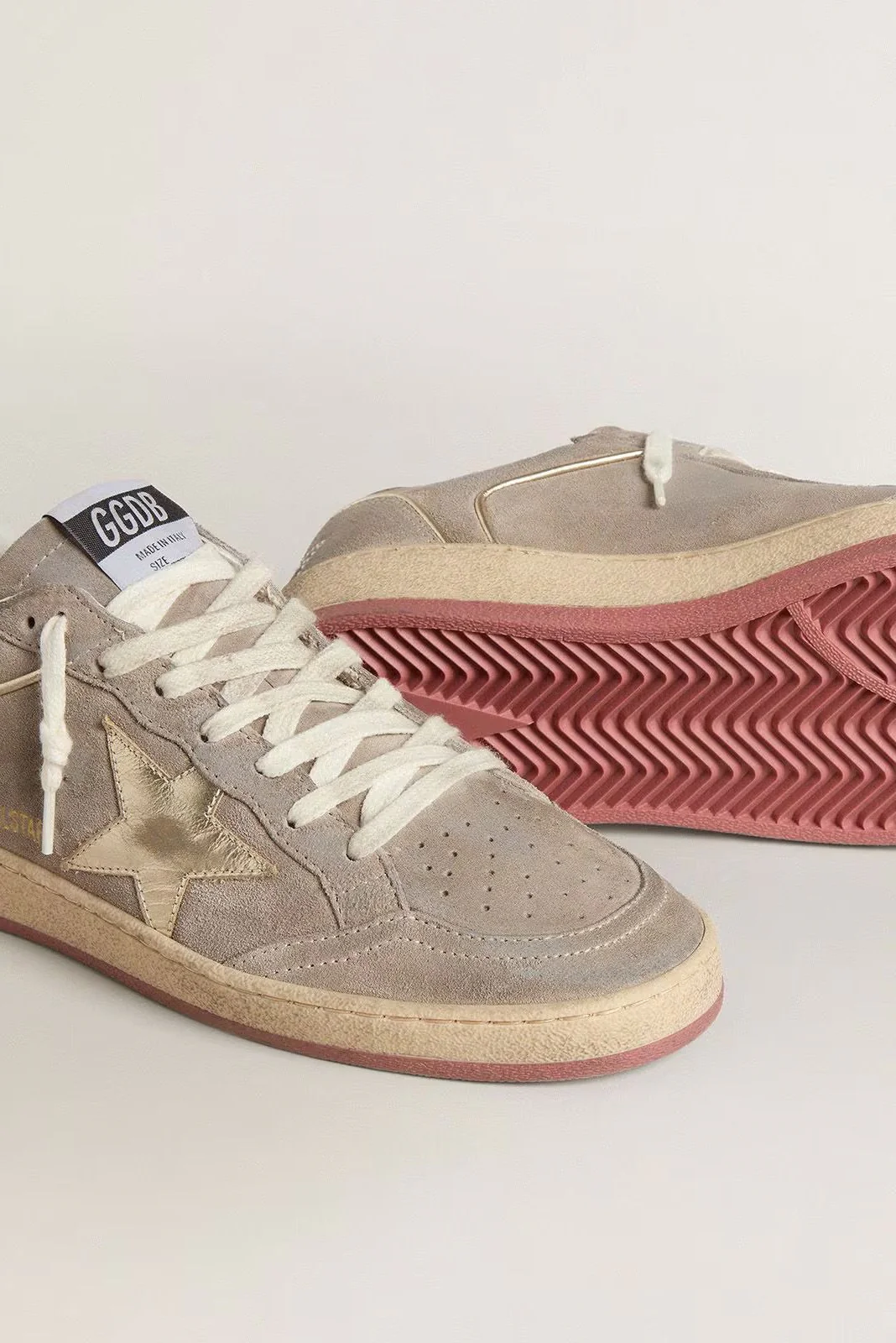 Tenis Golden Goose Ballstar Suede Pearls Laminated Star Leather Heel Mujer - Image 3