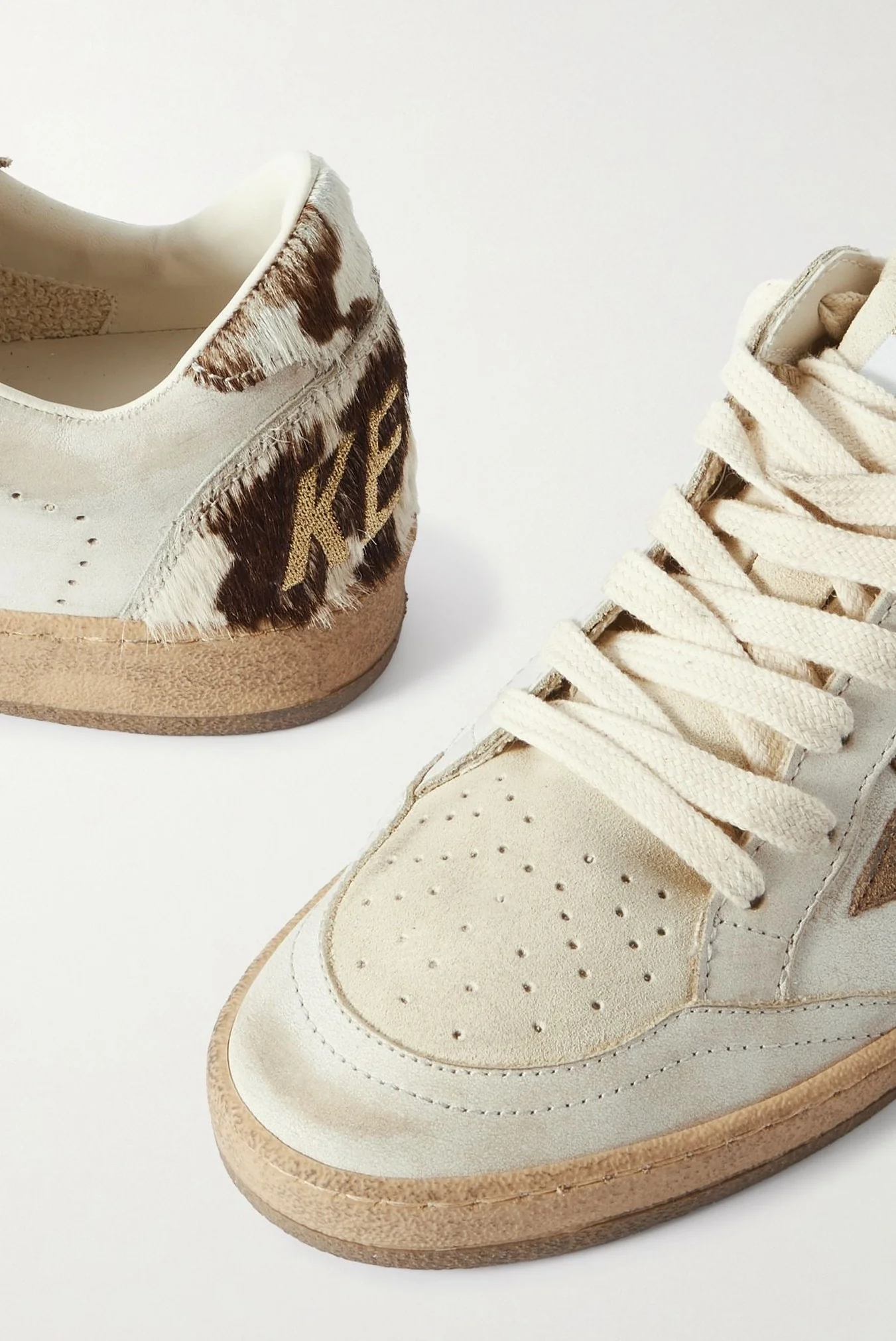 Tenis Golden Goose Ballstar Suede Star Horsy Cow Printed Heel Mujer - Image 2