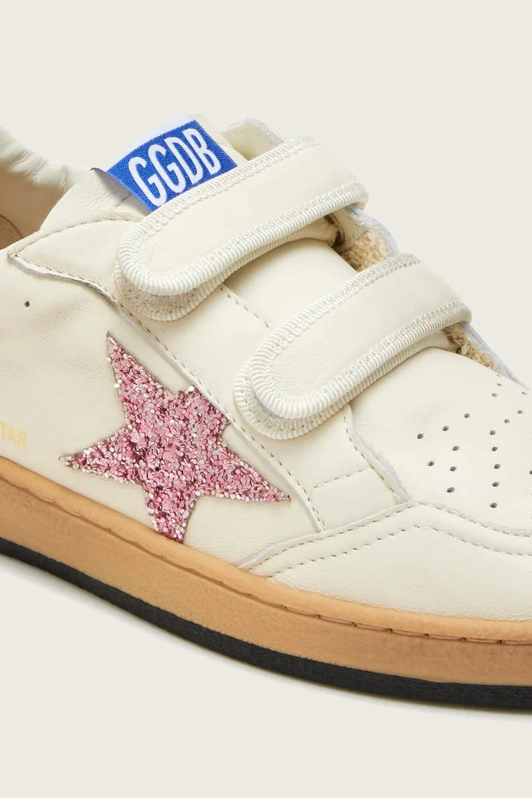 Tenis Golden Goose Kids Ballstar Strap Nappa Glitter Star Laminated Heel - Image 2