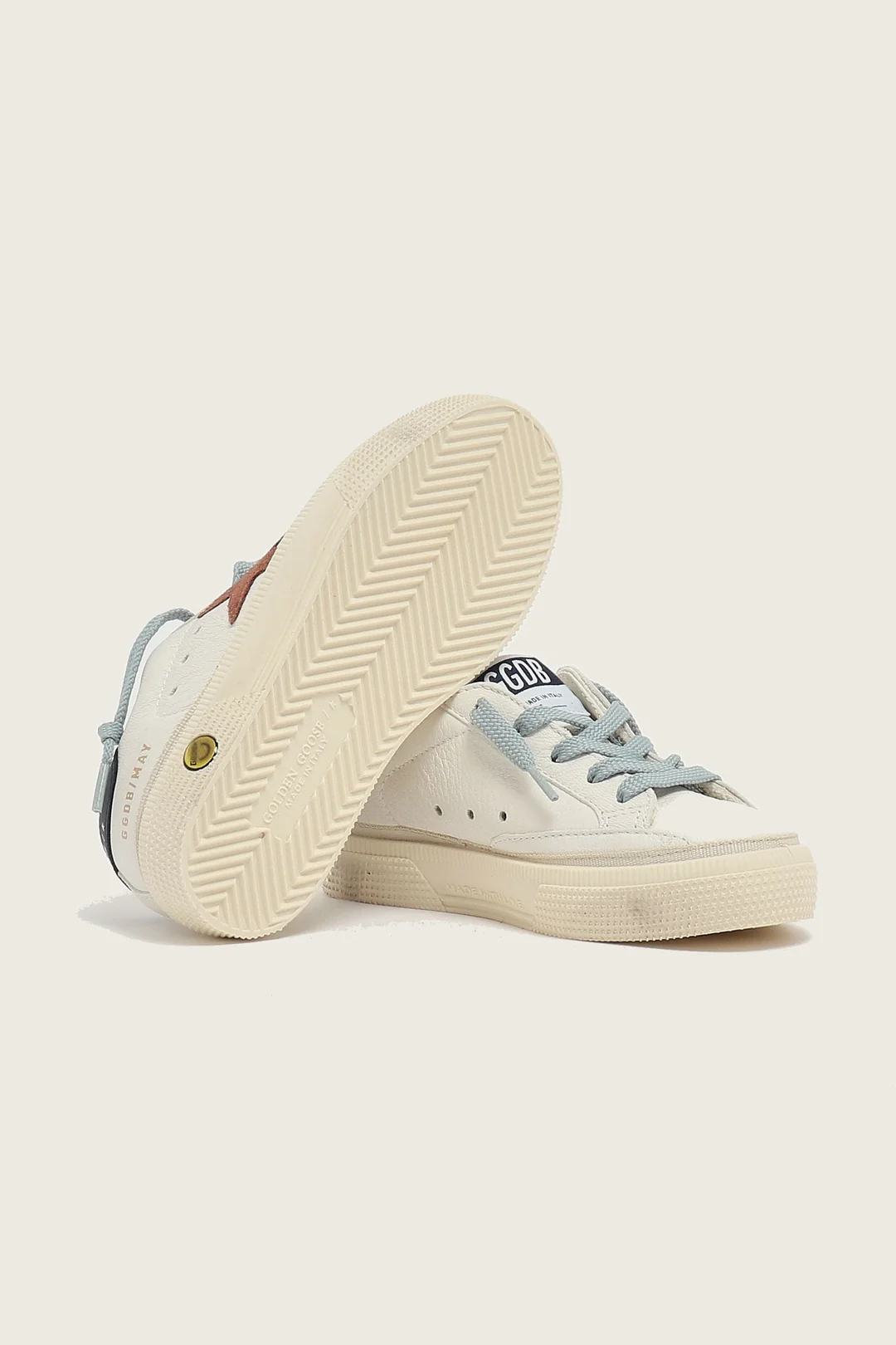 Tenis Golden Goose Kids May Nappa Upper Suede Star Leather Heel - Image 4