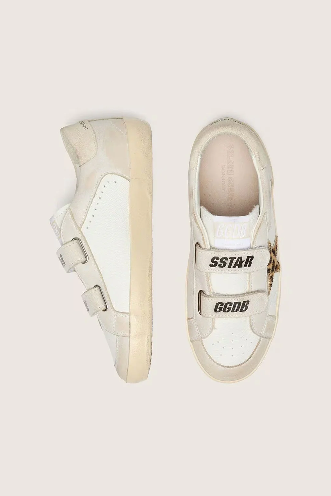 Tenis Golden Goose Kids Old School Nappa Leather Horsy Star Suede Heel - Image 3