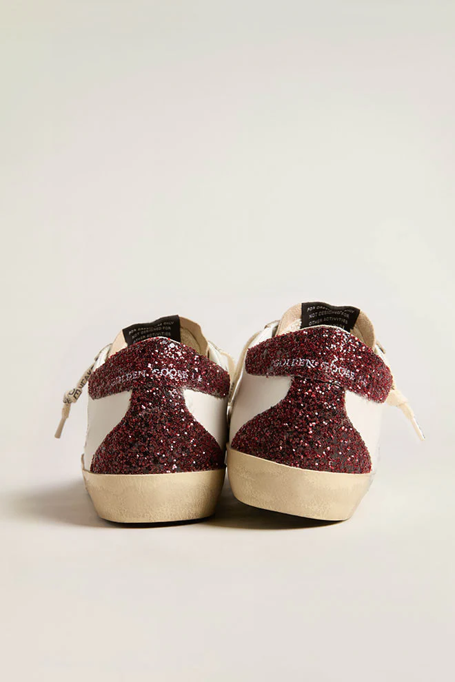 Tenis Golden Goose Super-Star  Leath Glitter Star Spur Suede Mujer - Image 4