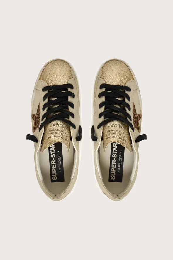 Tenis Golden Goose Super Star Leather Glitter Heel Leopard Horsy Star Mujer - Image 3