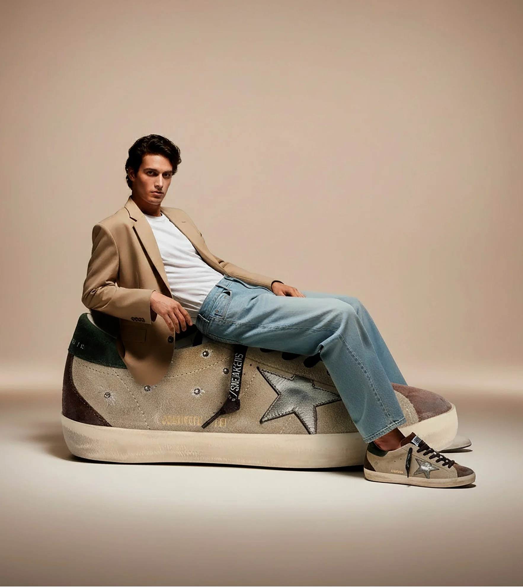 Tenis Golden Goose Super Star Suede Embroidery Laminated Star Hombre - Image 8