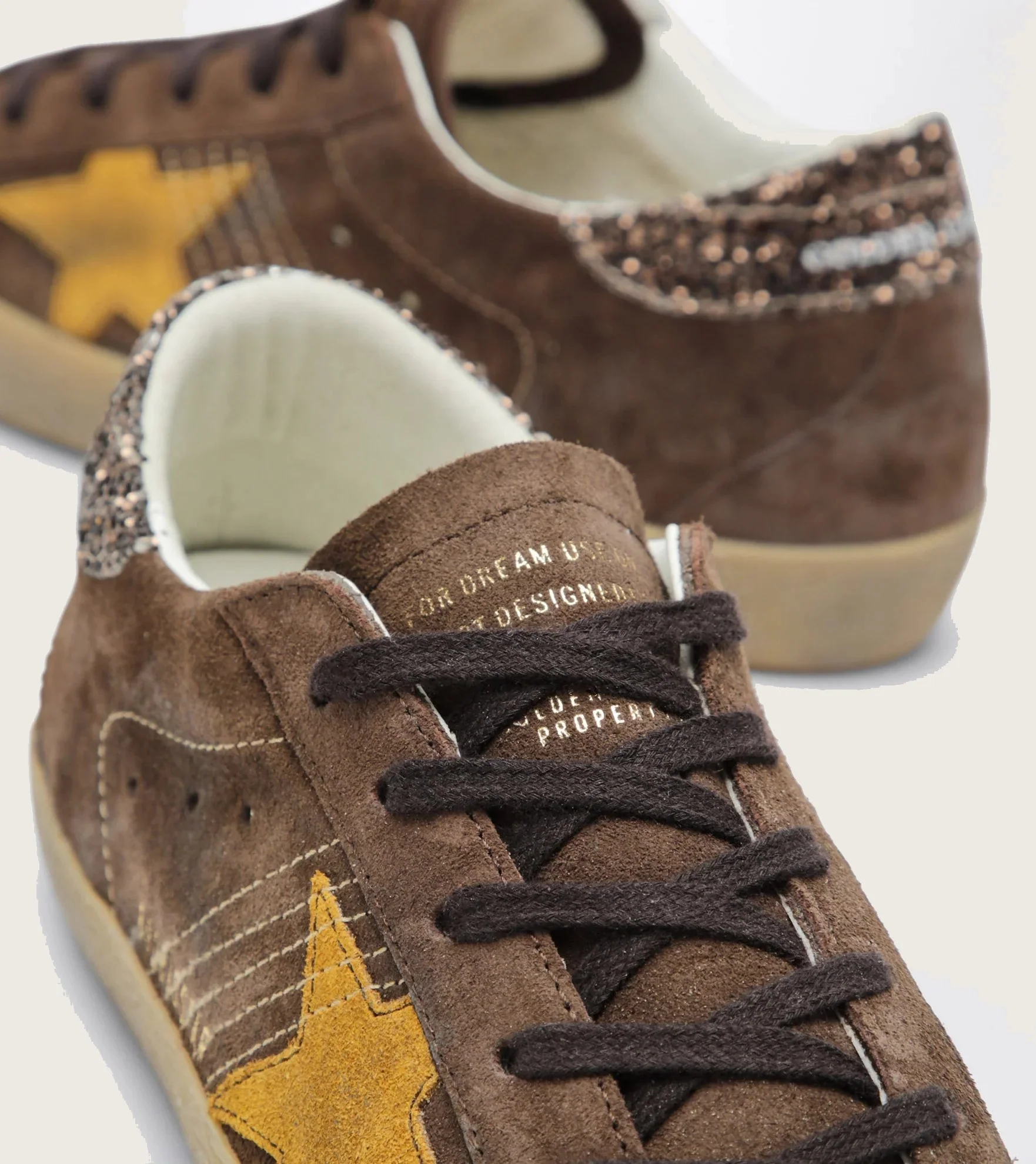 Tenis Golden Goose Super Star Suede Glitter Heel Mujer - Image 3