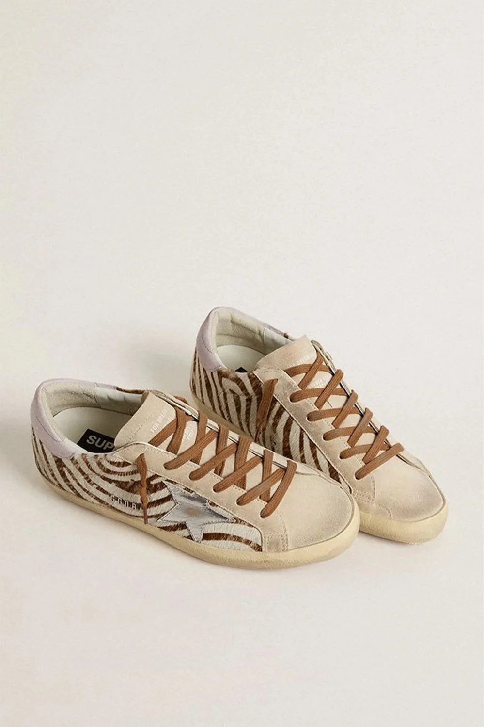 Tenis Golden Goose Super Star Zebra Horsy Laminated Star Mujer - Image 2