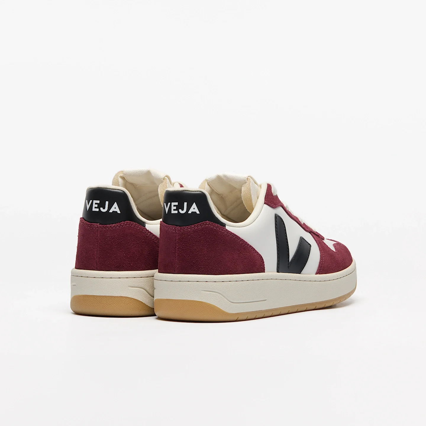 Tenis Veja De Hombre V-10 Leather White Black Amarante - Image 3