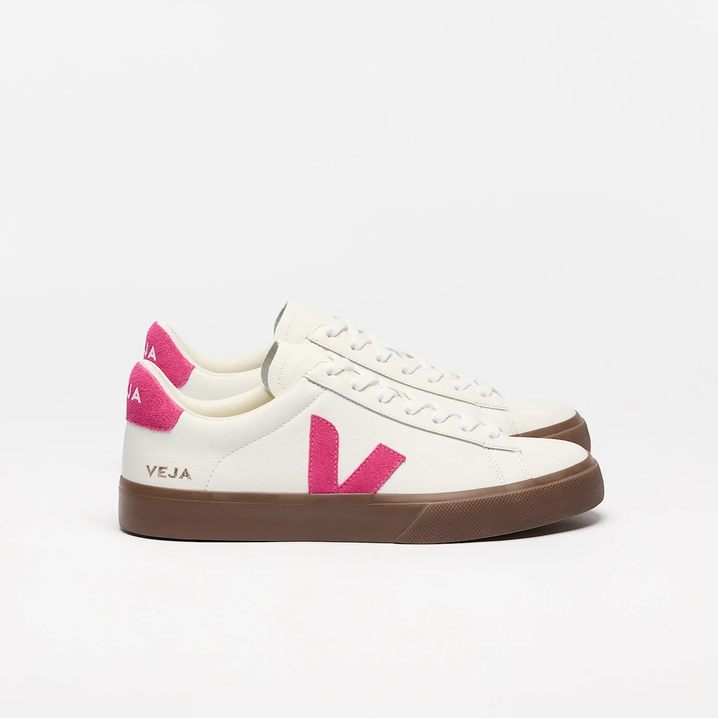 Tenis Veja De Mujer Campo Leather White Pink Bark