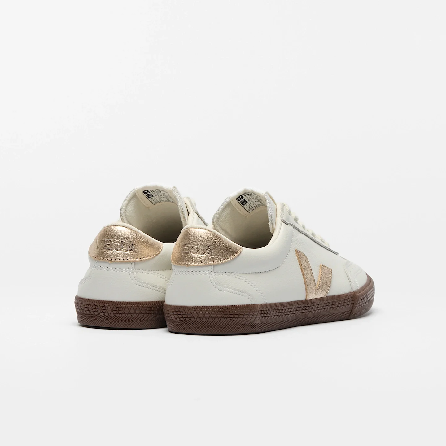Tenis Veja De Mujer Volley Leather White Platine Bark - Image 3