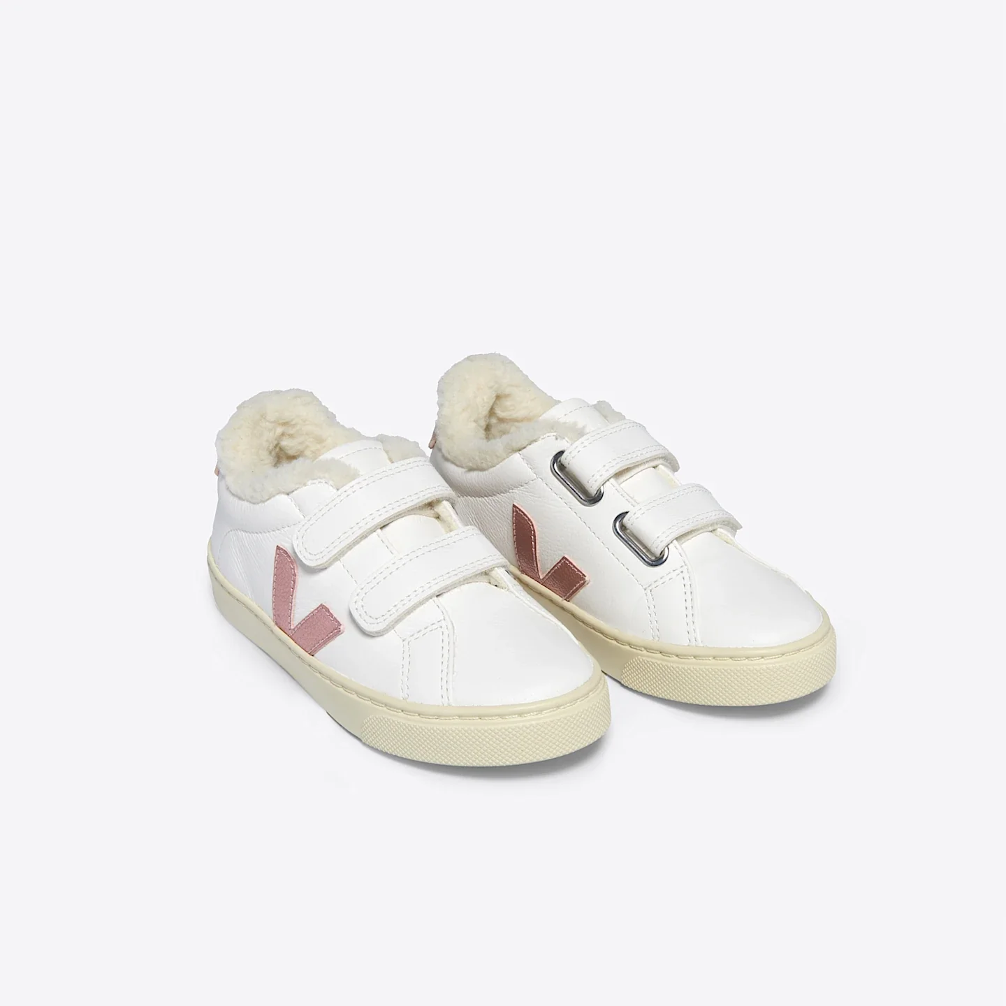 Tenis Veja Kids Esplar Fured Leather White Nacre - Image 2