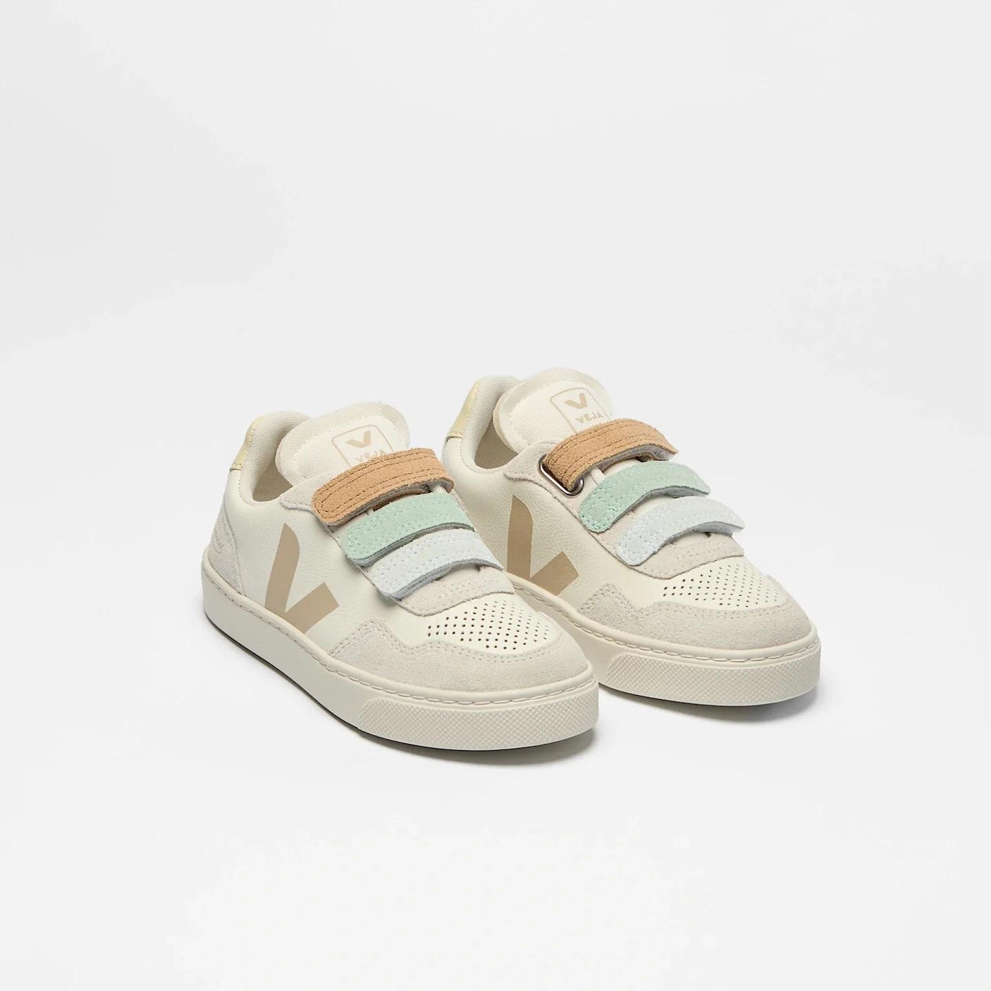 Tenis Veja Kids V-90 X Bonpoint Leather Pure Almond Natural - Image 2