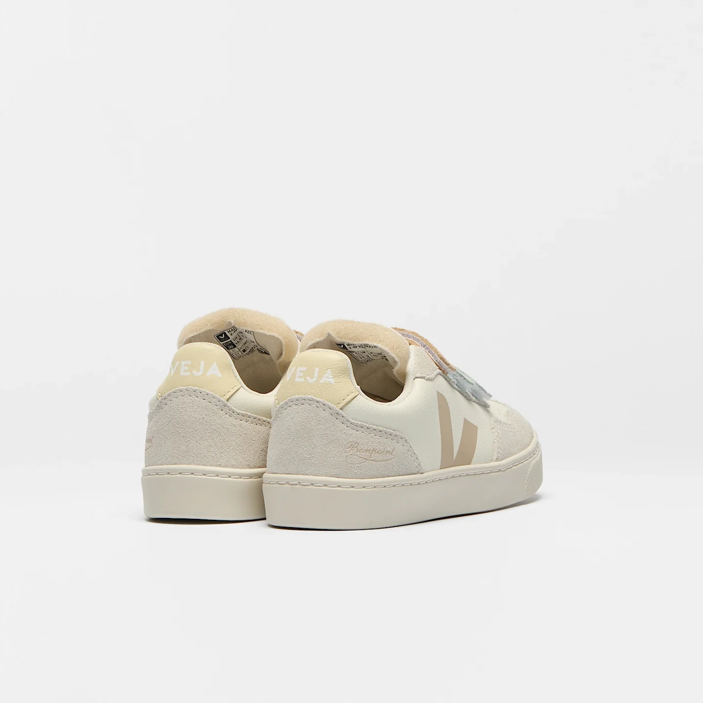 Tenis Veja Kids V-90 X Bonpoint Leather Pure Almond Natural - Image 3