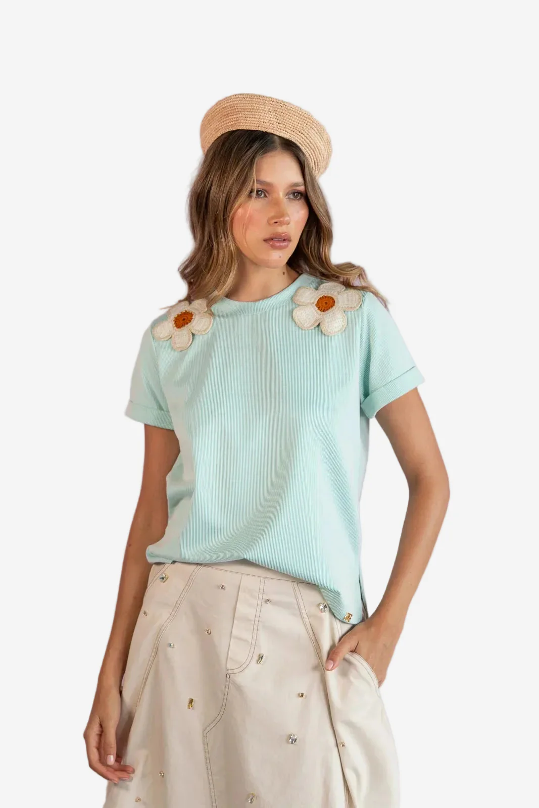 T-shirt Daisy Aqua