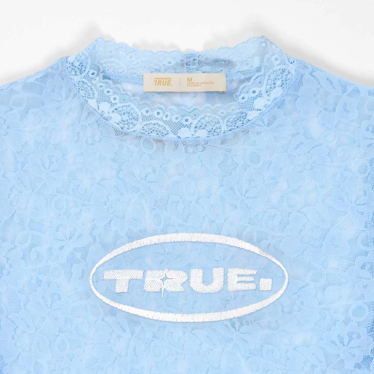 T-Shirt Floral Lace Baby Light Blue - Image 4