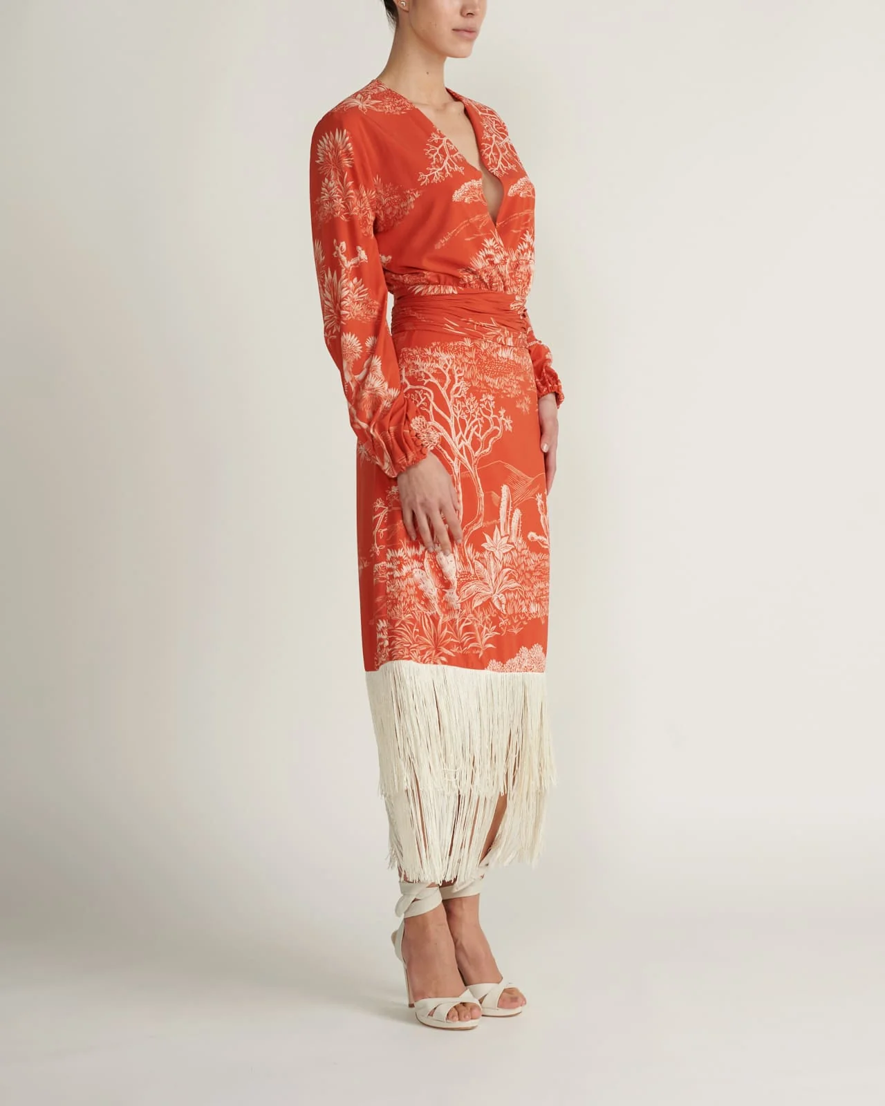 Vestido Crepe Delgado Selva Naranja - Image 2