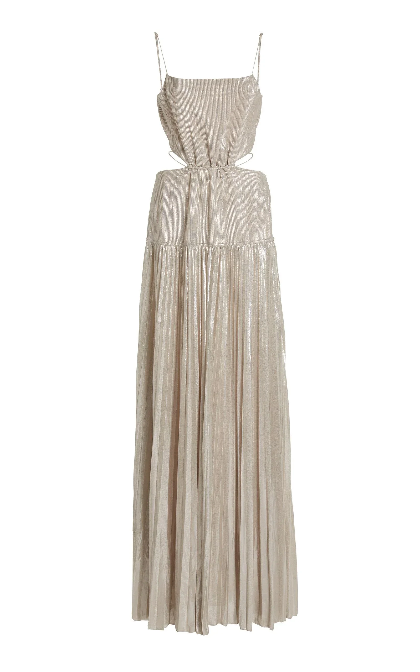 Vestido Maxi Daisy Plisse Champaña - Image 2