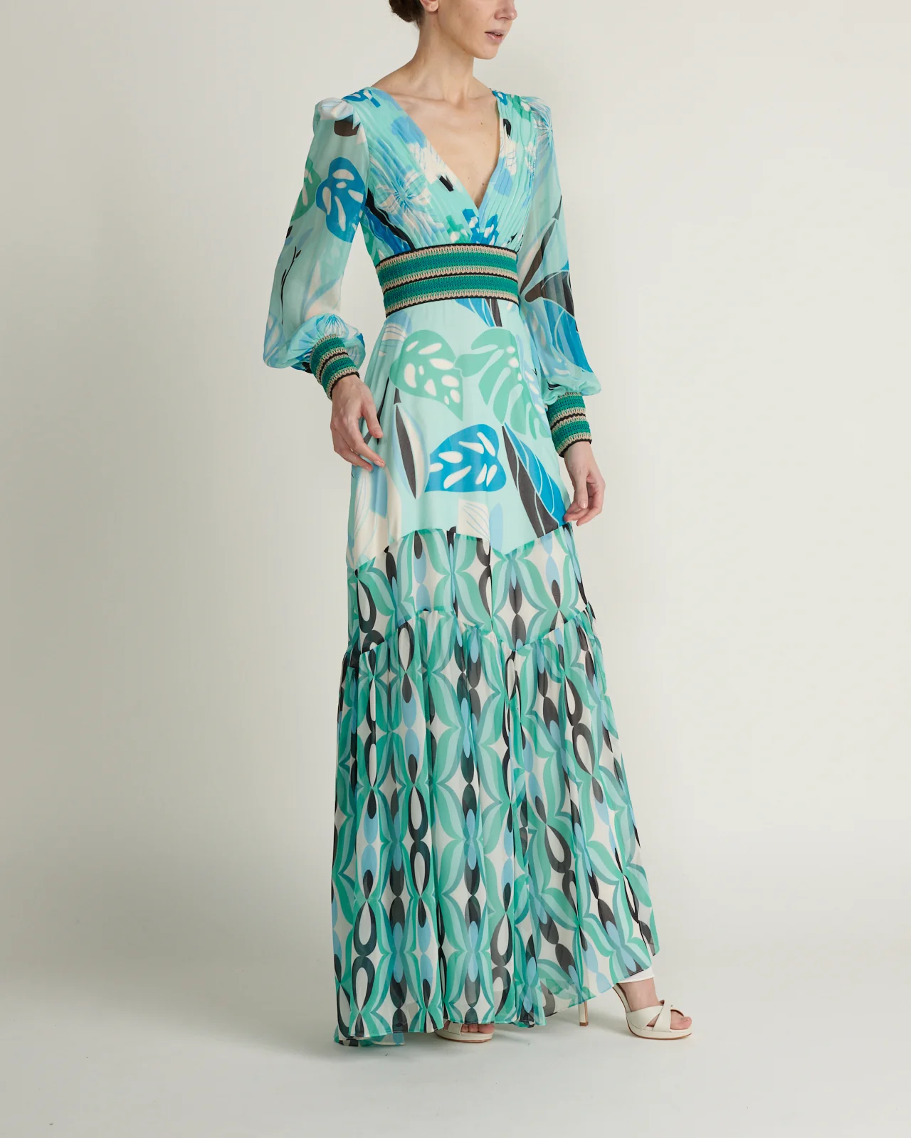Vestido Maxi Manga Larga Verde - Image 2