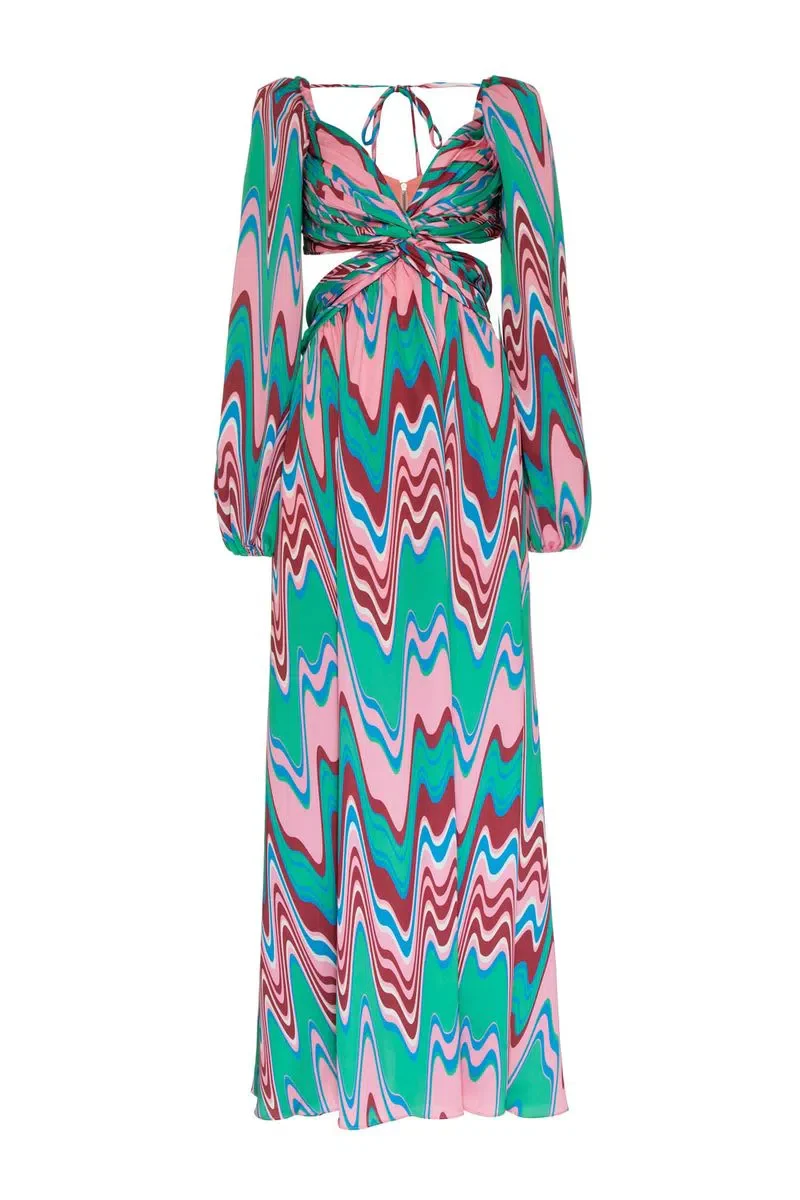Vestido Maxi Satin Cutout - Image 3